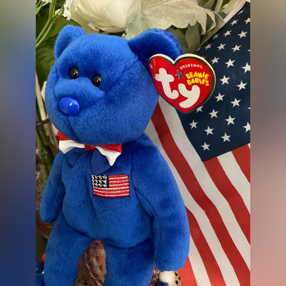 🇺🇸 RETIRED TY BEANIE BABY “JOHN” PATRIOTIC BEAR. RARE! MWMT! APPROX 8”. - Picture 6 of 7